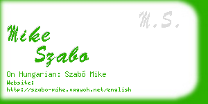 mike szabo business card