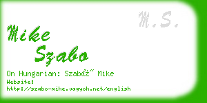 mike szabo business card
